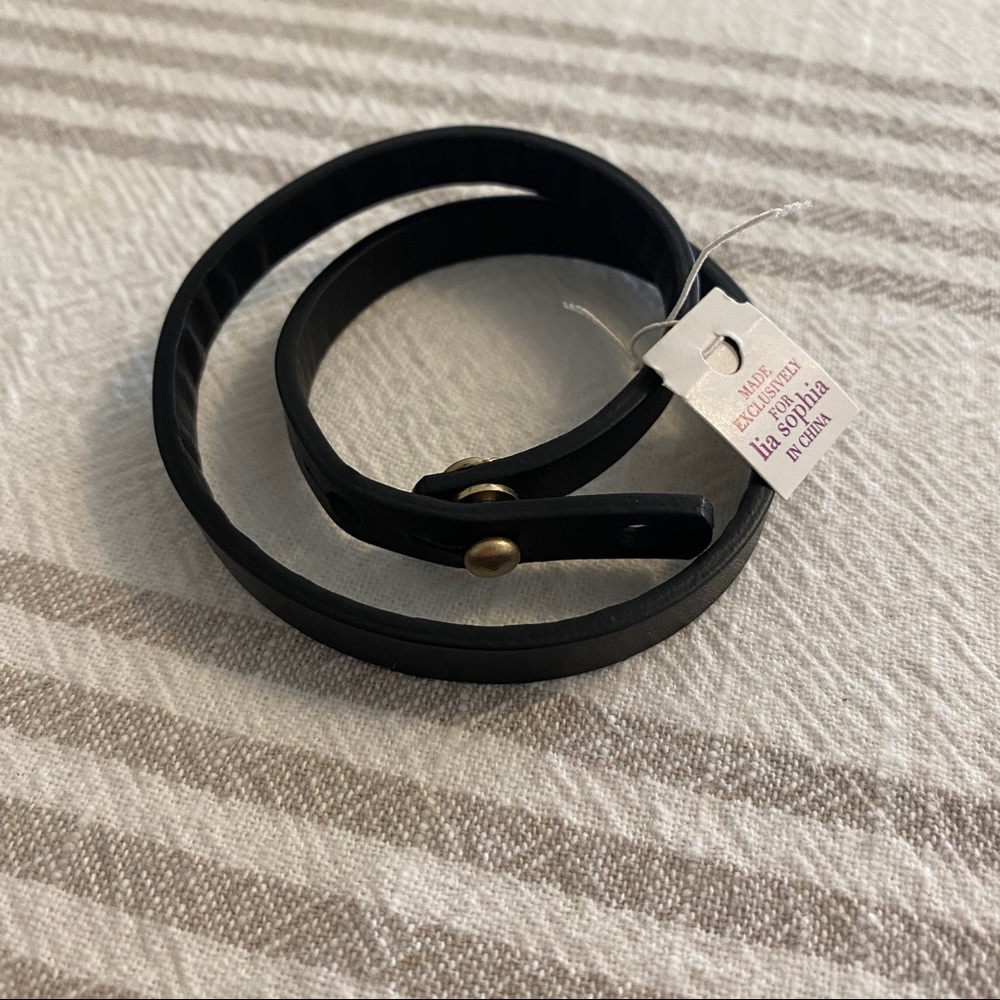 Lia Sophia faux leather wrap bracelet